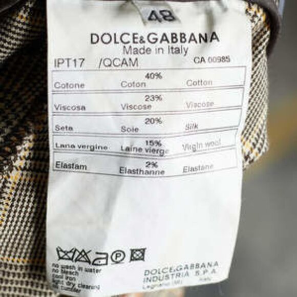 Dolce & Gabbana Beige Tartan Check Trousers L - Picture 5 of 5